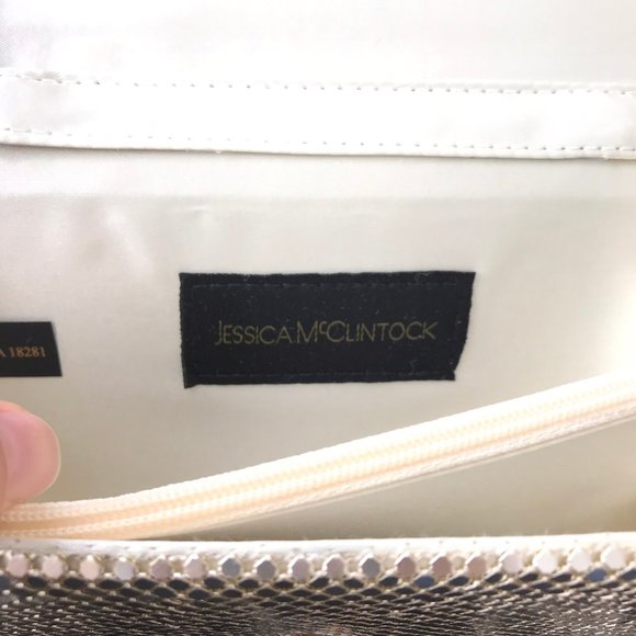 Jessica McClintock Clutch Silver Metallic - Picture 6 of 8